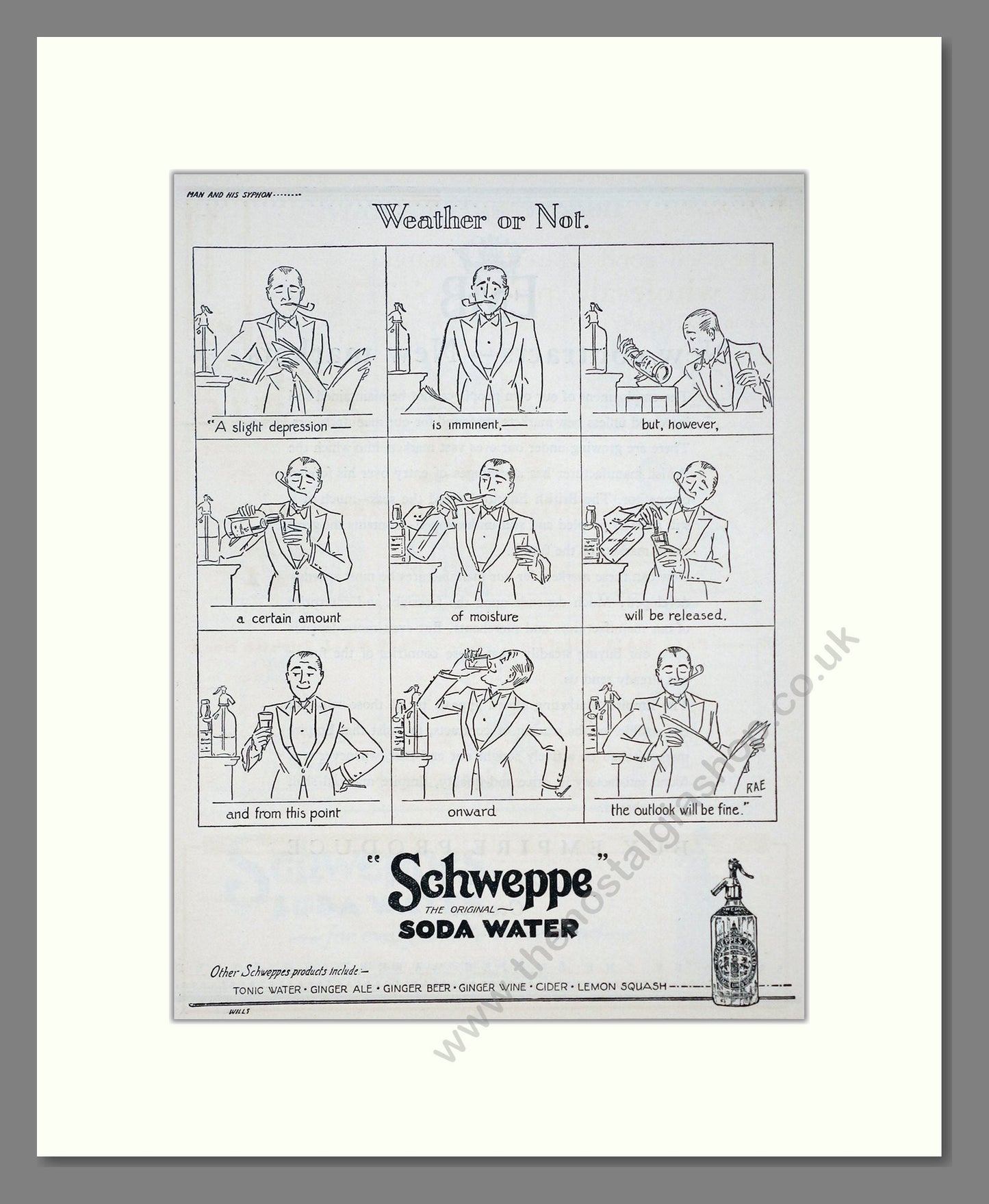 Schweppes - Soda Water. Vintage Advert 1927 (ref AD67062)