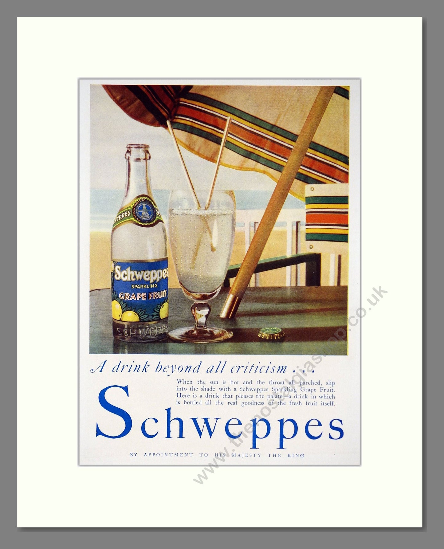 Schweppes - Sparkling Grapefuit. Vintage Advert 1936 (ref AD67066)