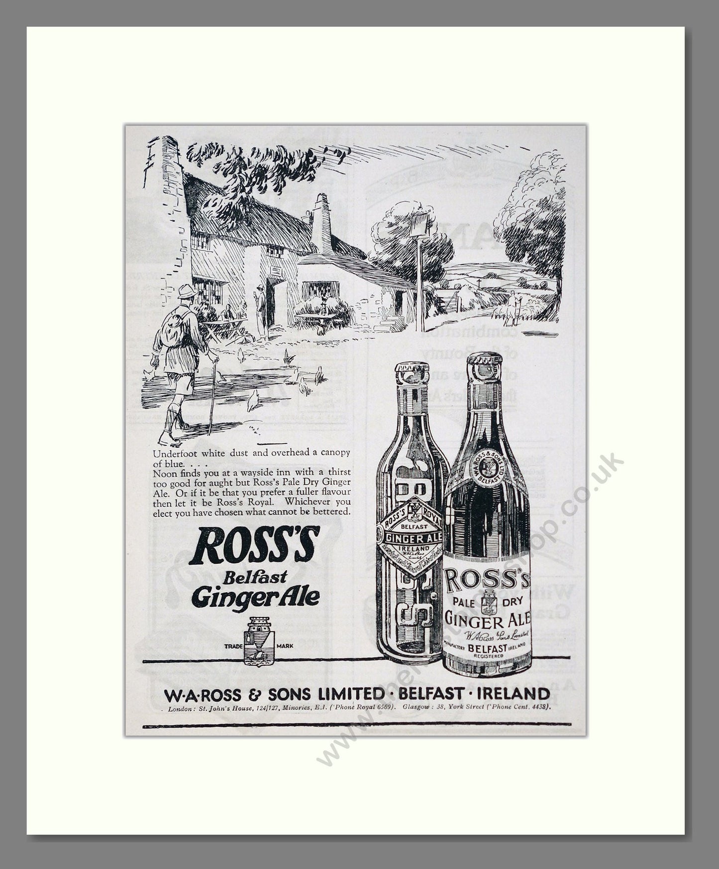 Ross's - Belfast Ginger Ale. Vintage Advert 1927 (ref AD67075)