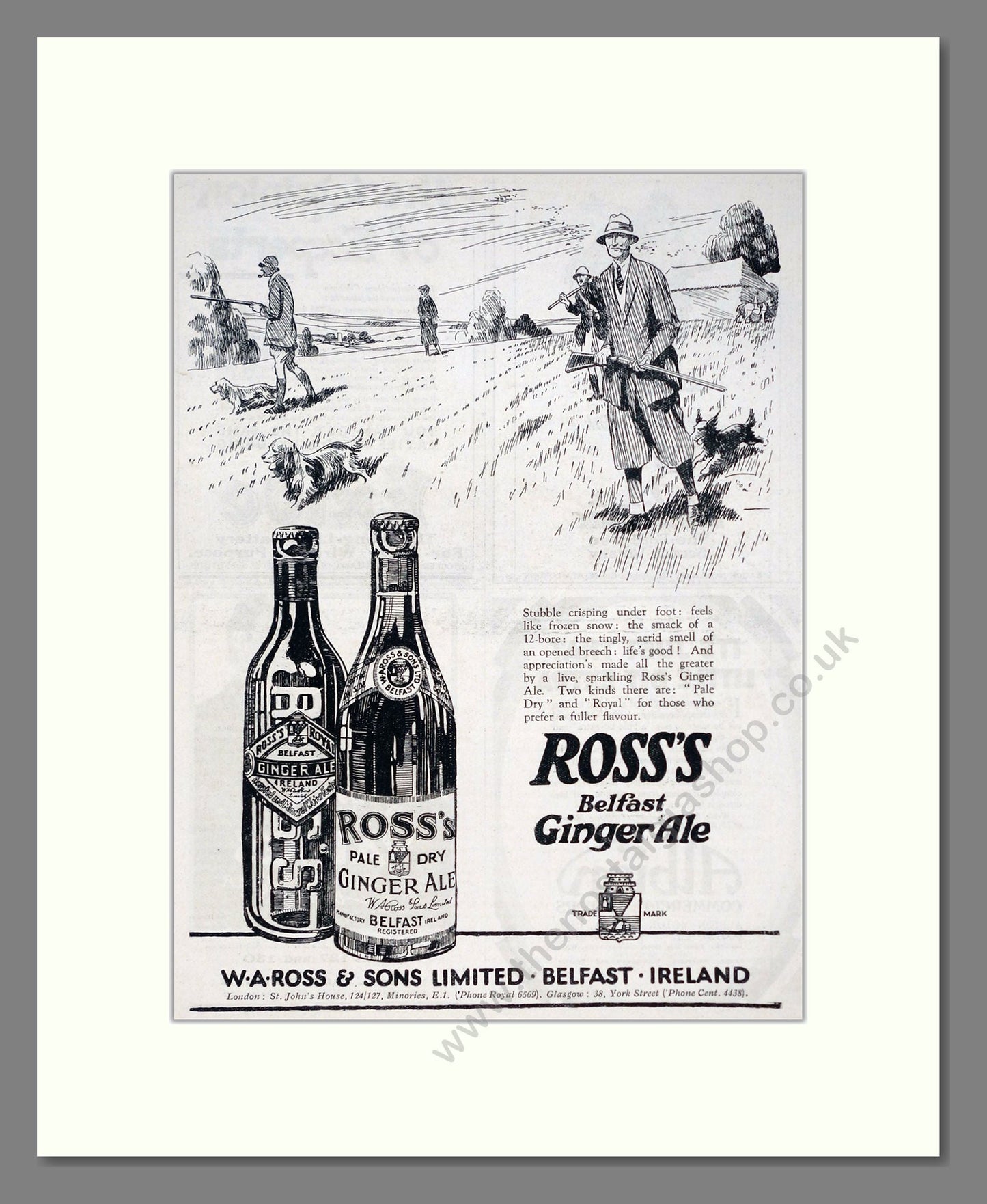 Ross's - Belfast Ginger Ale. Vintage Advert 1926 (ref AD67083)