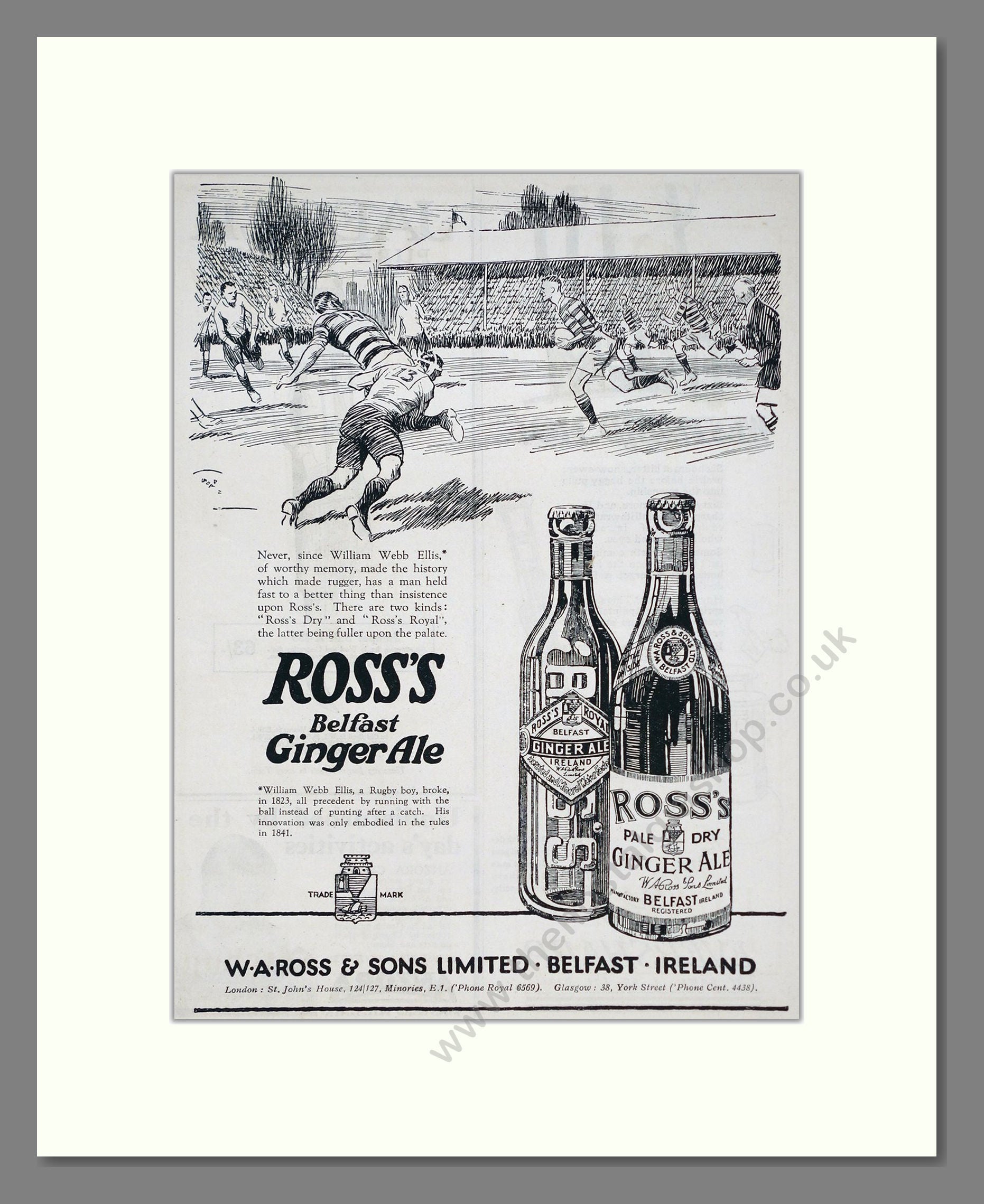 Ross's - Belfast Ginger Ale. Vintage Advert 1926 (ref AD67085)