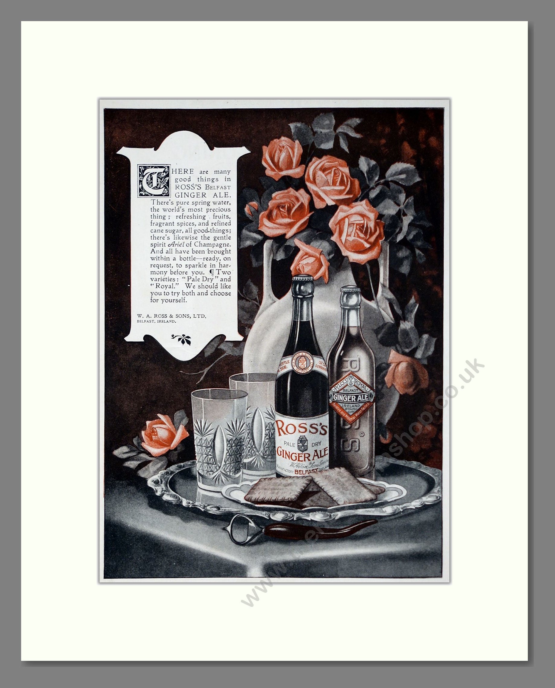 Ross's - Belfast Ginger Ale. Vintage Advert 1920 (ref AD67093)