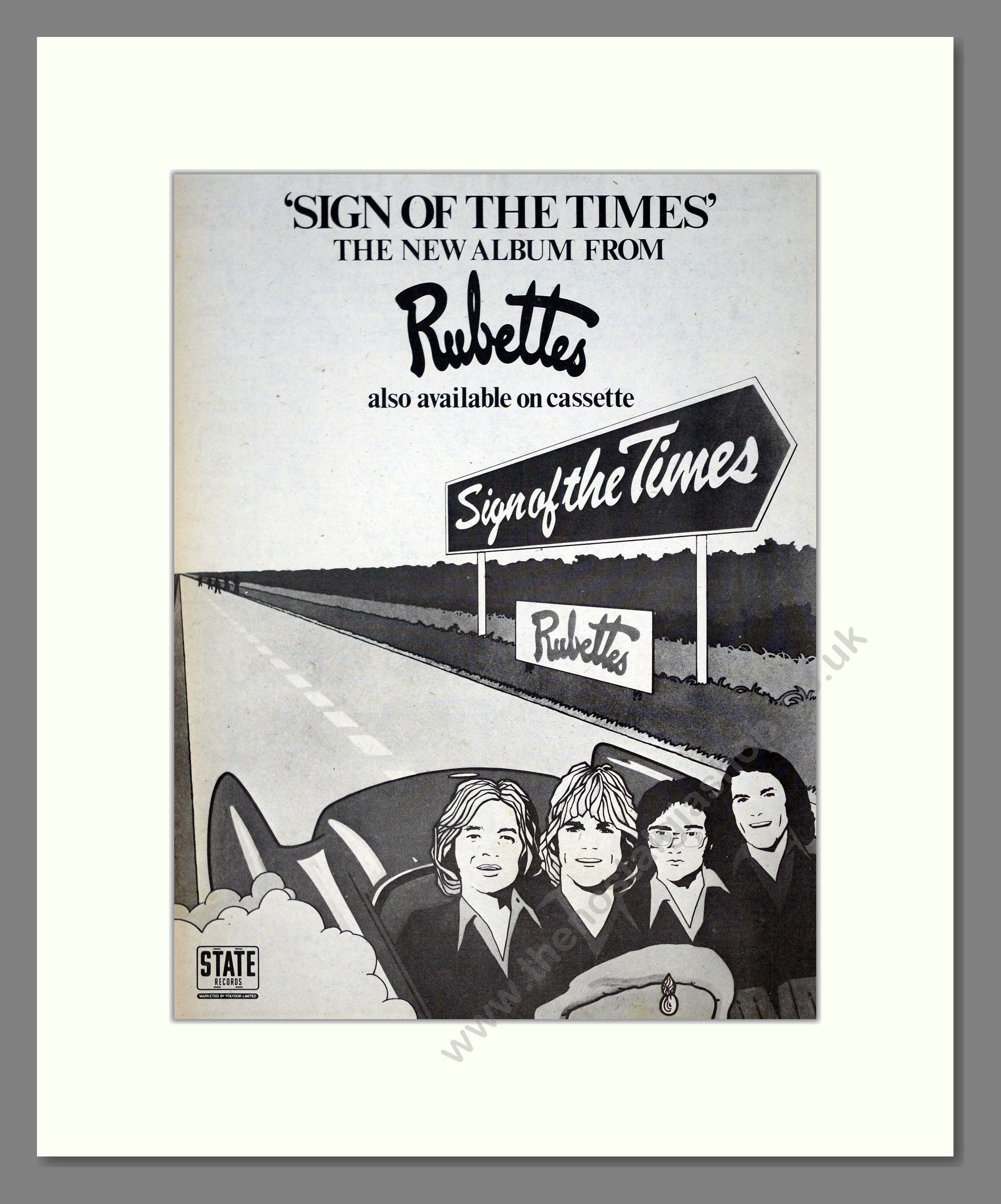 Rubettes - Sign Of The Times. Vintage Advert 1976 (ref AD21007)