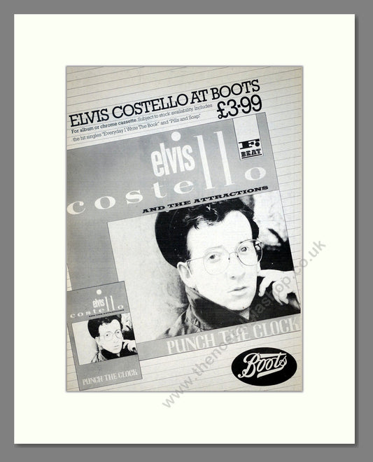 Elvis Costello - Punch The Clock. Vintage Advert 1983 (ref AD21014)