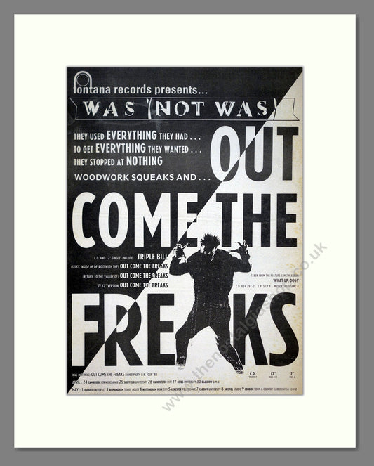 Was Not Was - Out Come The Freaks. Vintage Advert 1988 (ref AD21026)