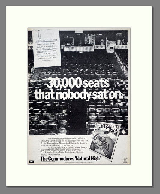 Commodores (The) - Natural High. Vintage Advert 1978 (ref AD21032)