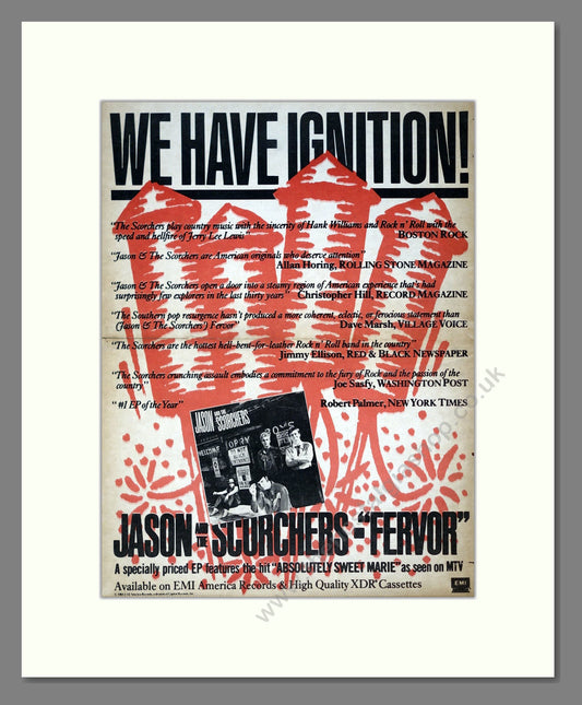 Jason And The Scorchers - Fervor. Vintage Advert 1984 (ref AD21035)