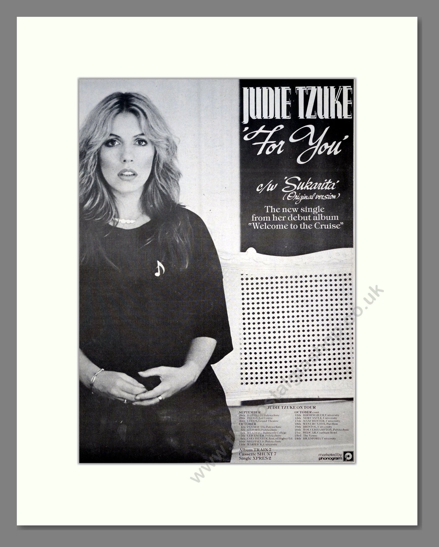 Judie Tzuke - For You. Vintage Advert 1979 (ref AD21048)
