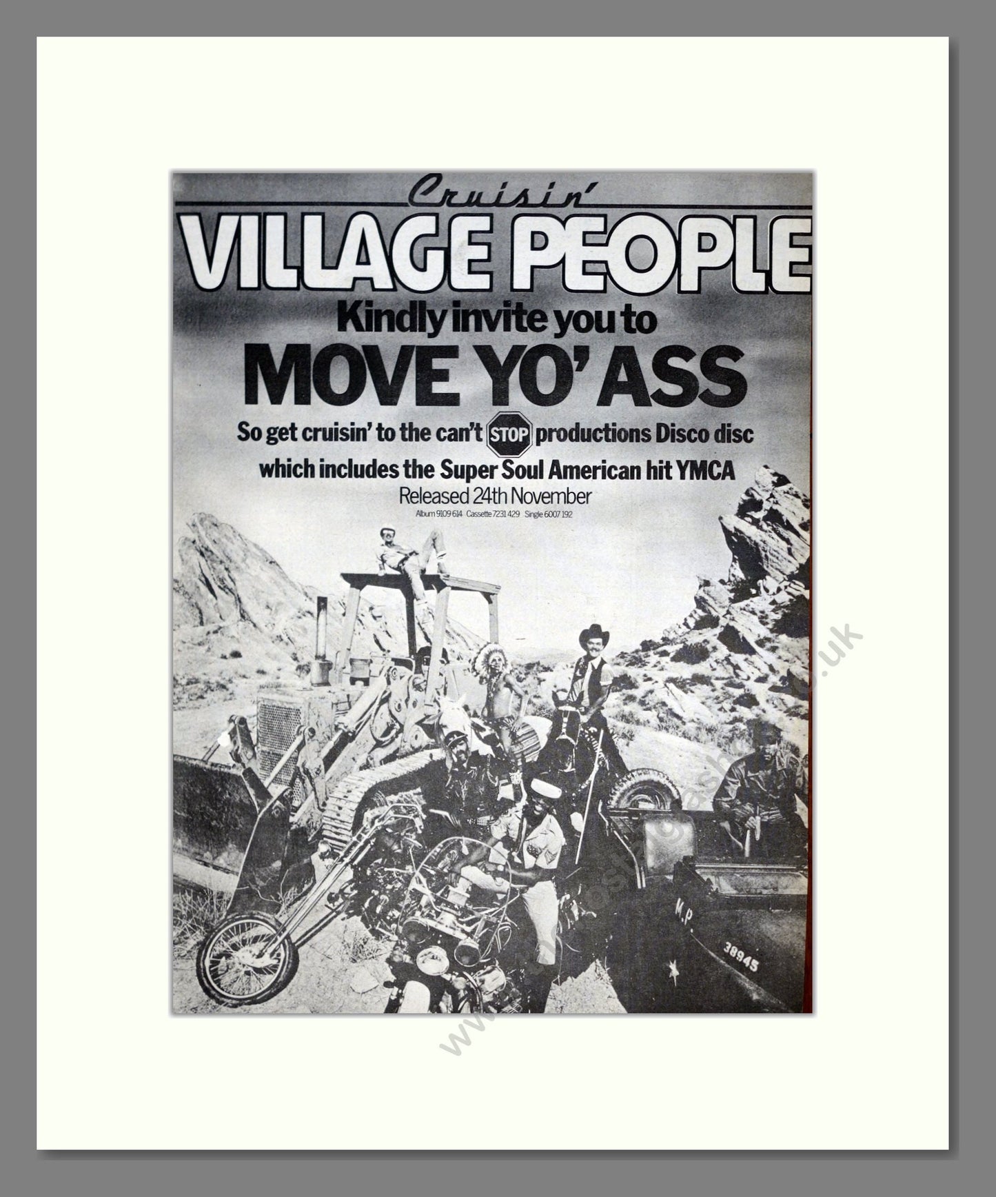 Village People - Move Yo Ass. Vintage Advert 1978 (ref AD21049)