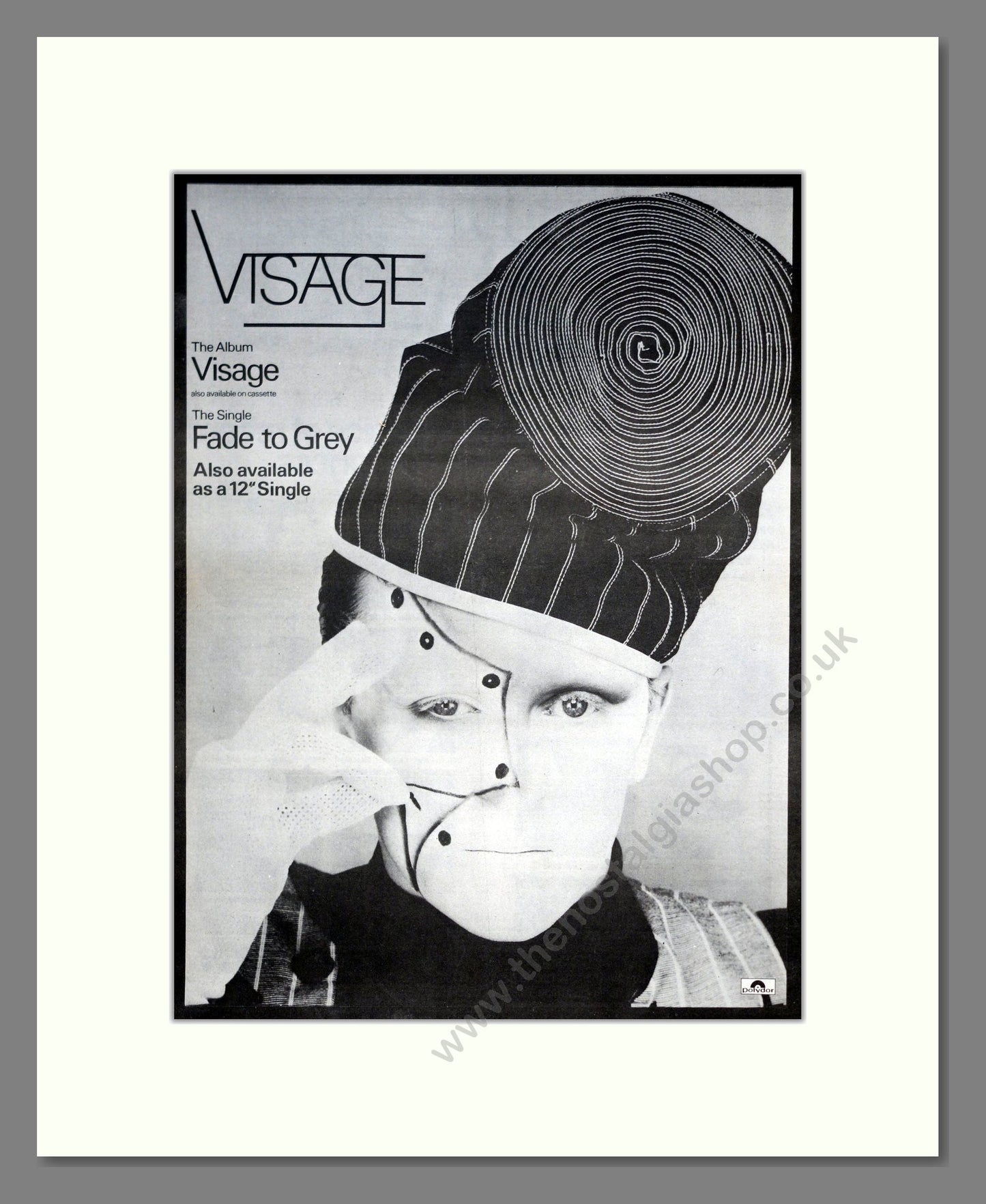 Visage - Fade To Grey. Vintage Advert 1980 (ref AD21050)