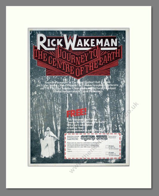 Rick Wakeman - Journey To The Centre Of The Earth. Vintage Advert 1974 (ref AD21052)