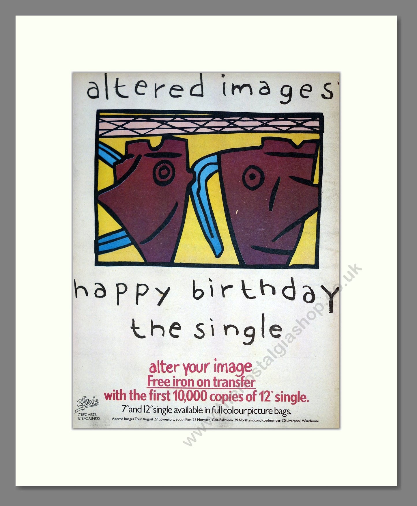 Altered Images - Happy Birthday. Vintage Advert 1981 (ref AD21054)