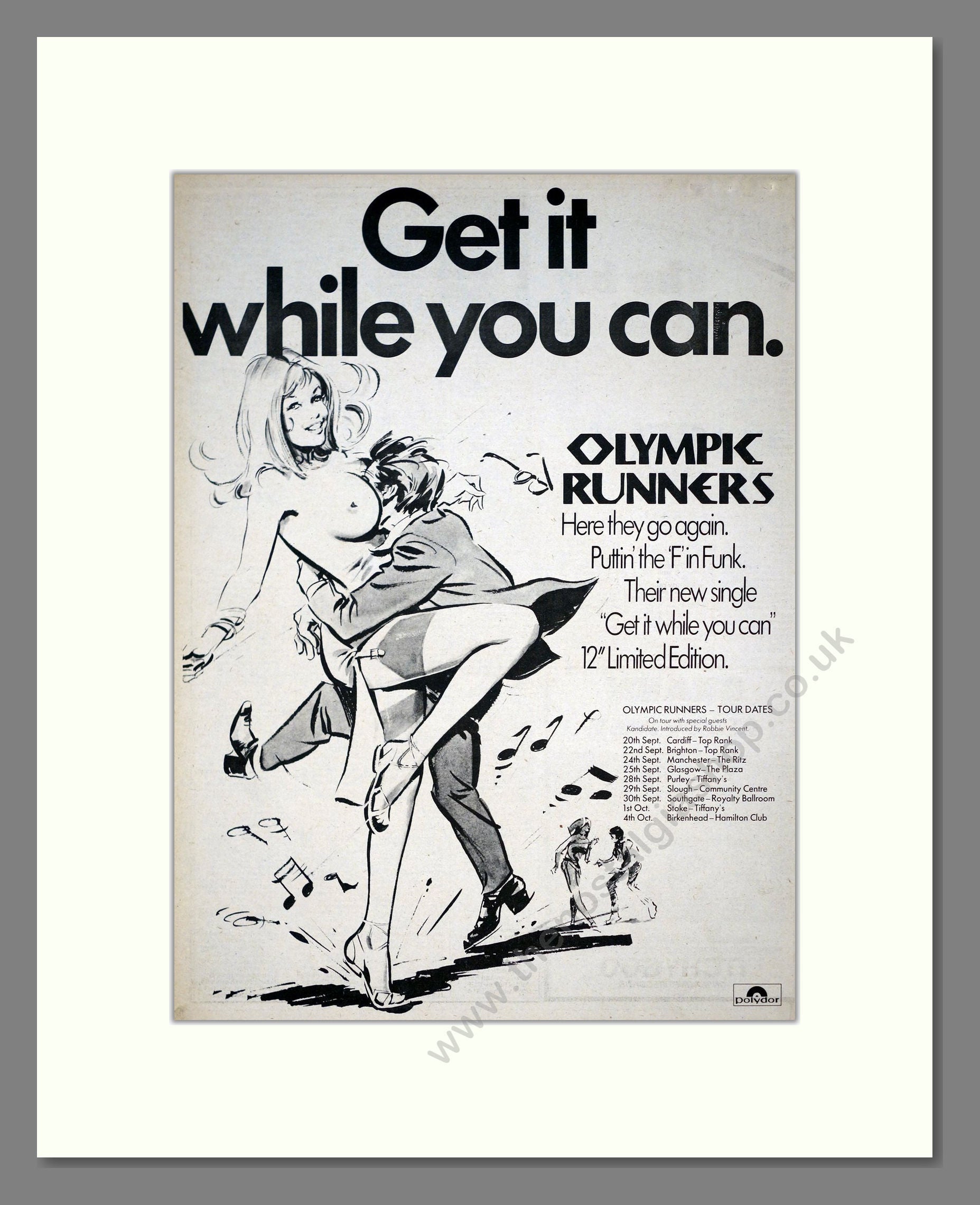 Olympic Runners - Get It While You Can. Vintage Advert 1978 (ref AD21056)