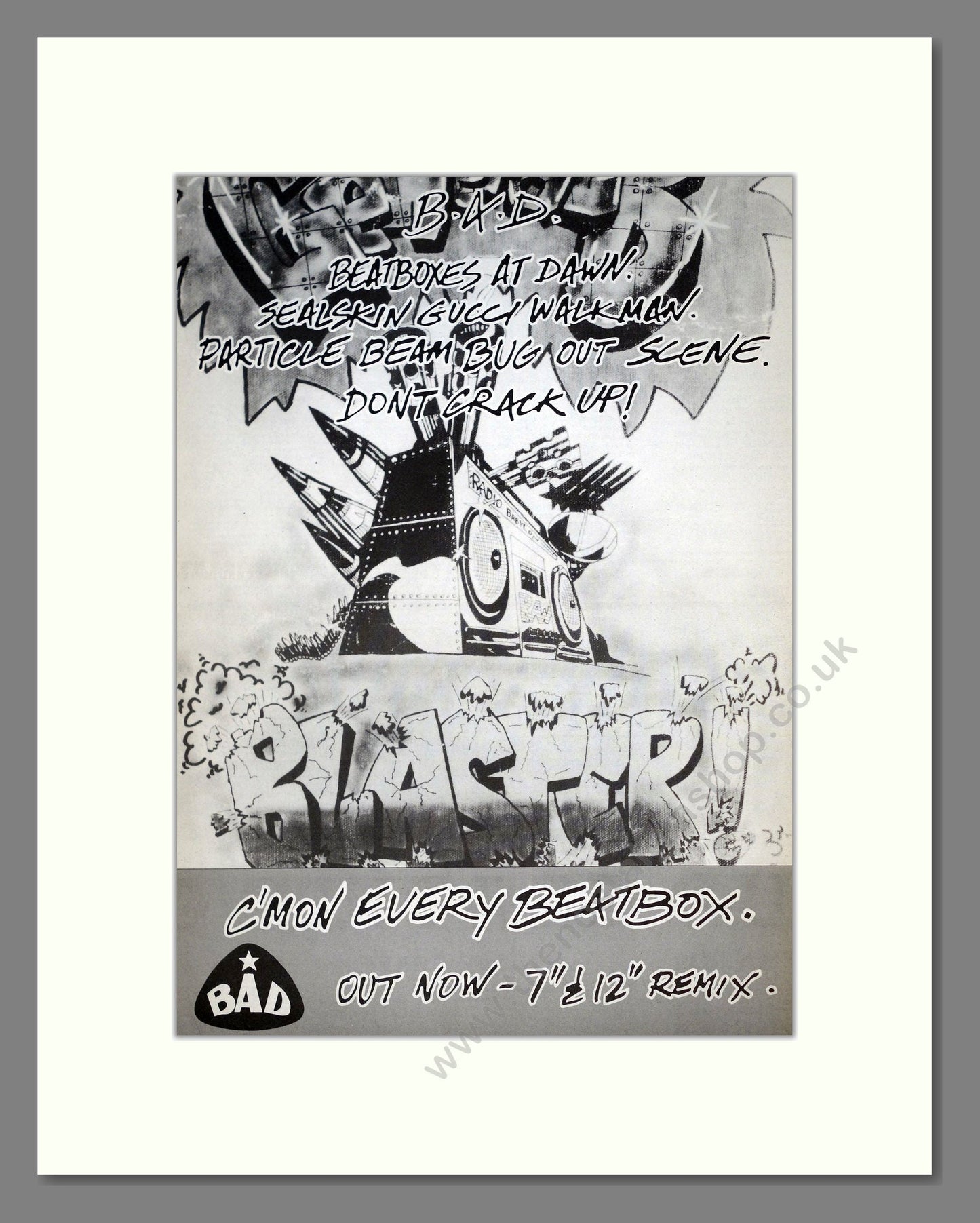 Big Audio Dynamite - Blaster. Vintage Advert 1986 (ref AD21069)