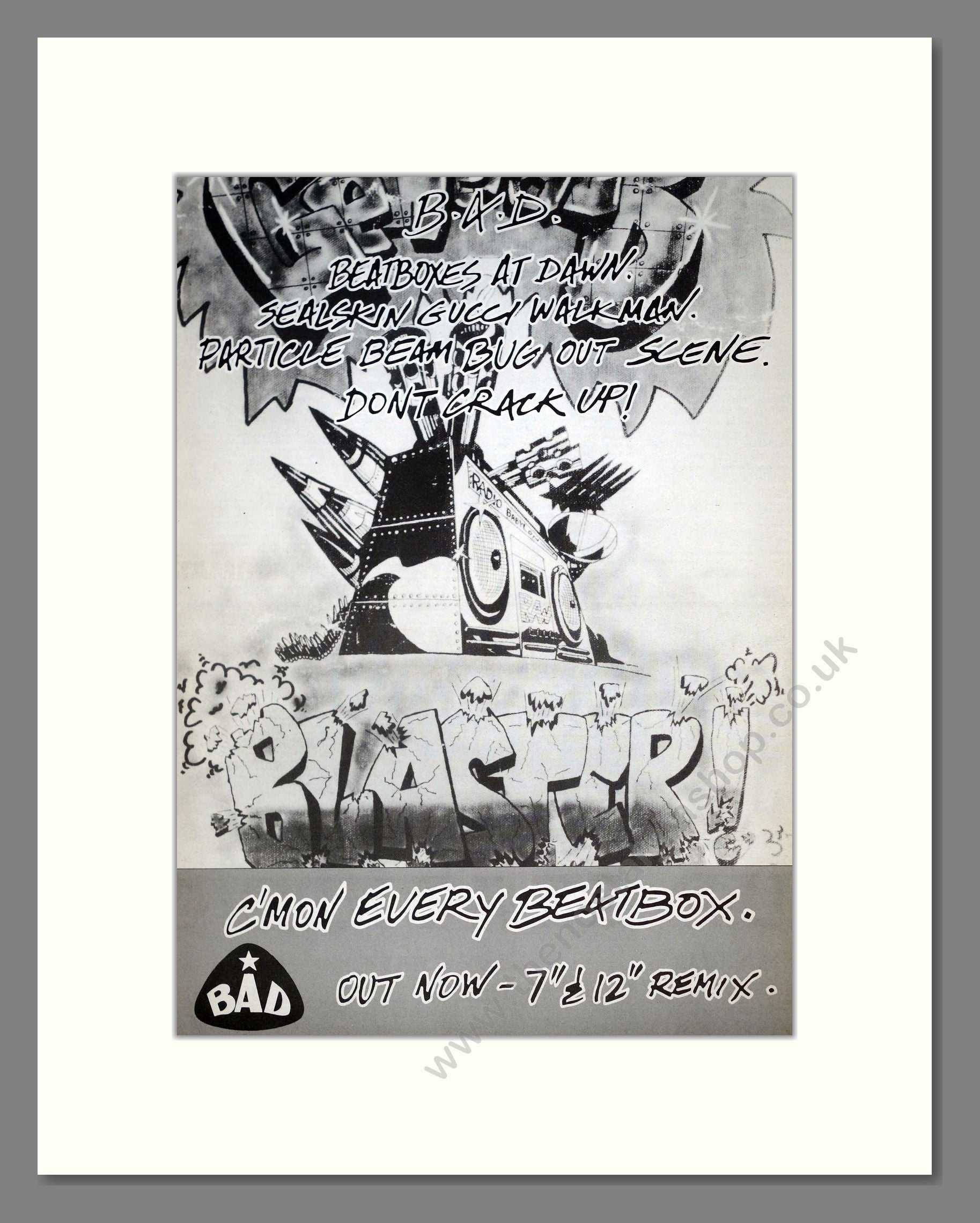 Big Audio Dynamite - Blaster. Vintage Advert 1986 (ref AD21069)