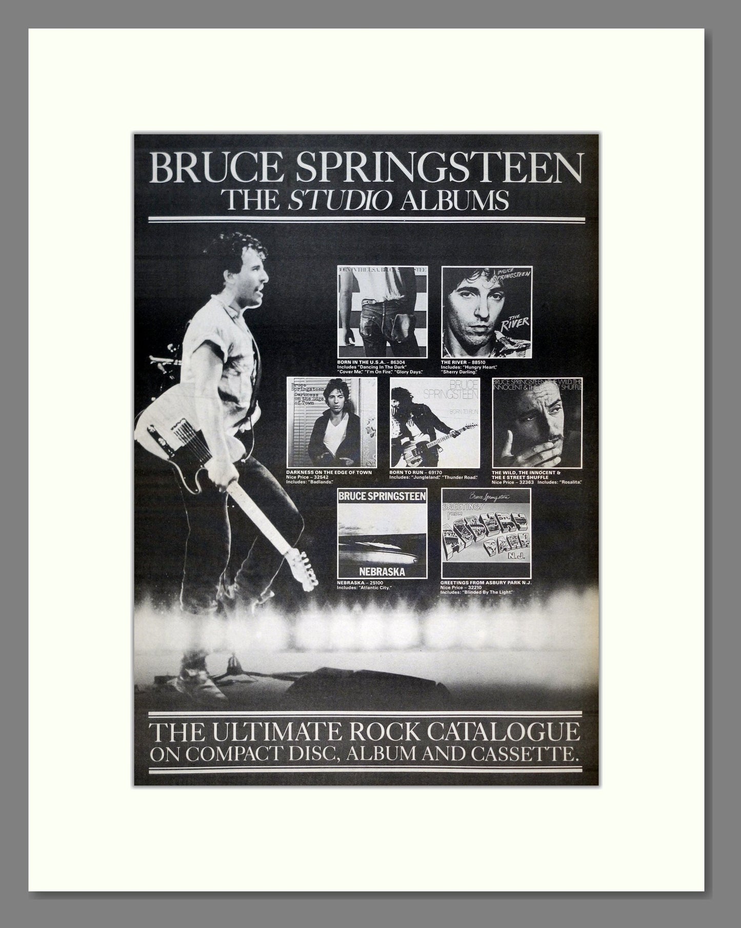 Bruce Springsteen - The Studio Albums. Vintage Advert 1986 (ref AD21071)