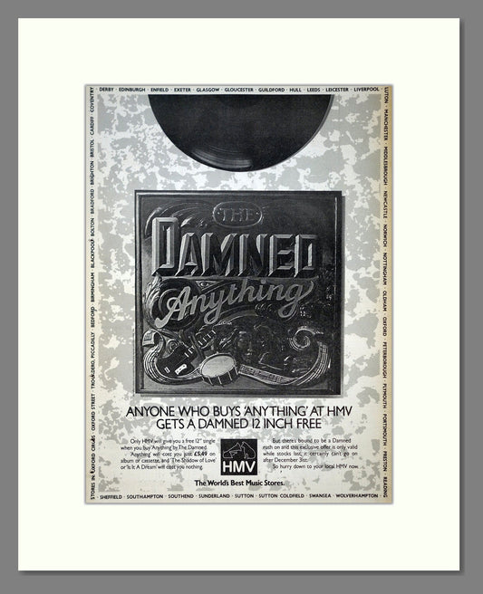Damned (The) - Anything. Vintage Advert 1986 (ref AD21072)