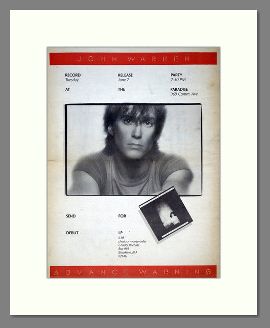 John Warren - Debut Album. Vintage Advert 1983 (ref AD21077)