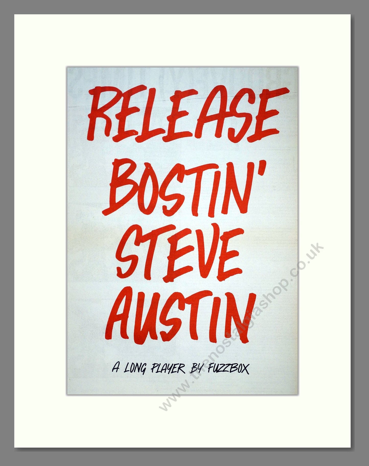 Fuzzbox - Release Bostin Steve Austin. Vintage Advert 1986 (ref AD21081)