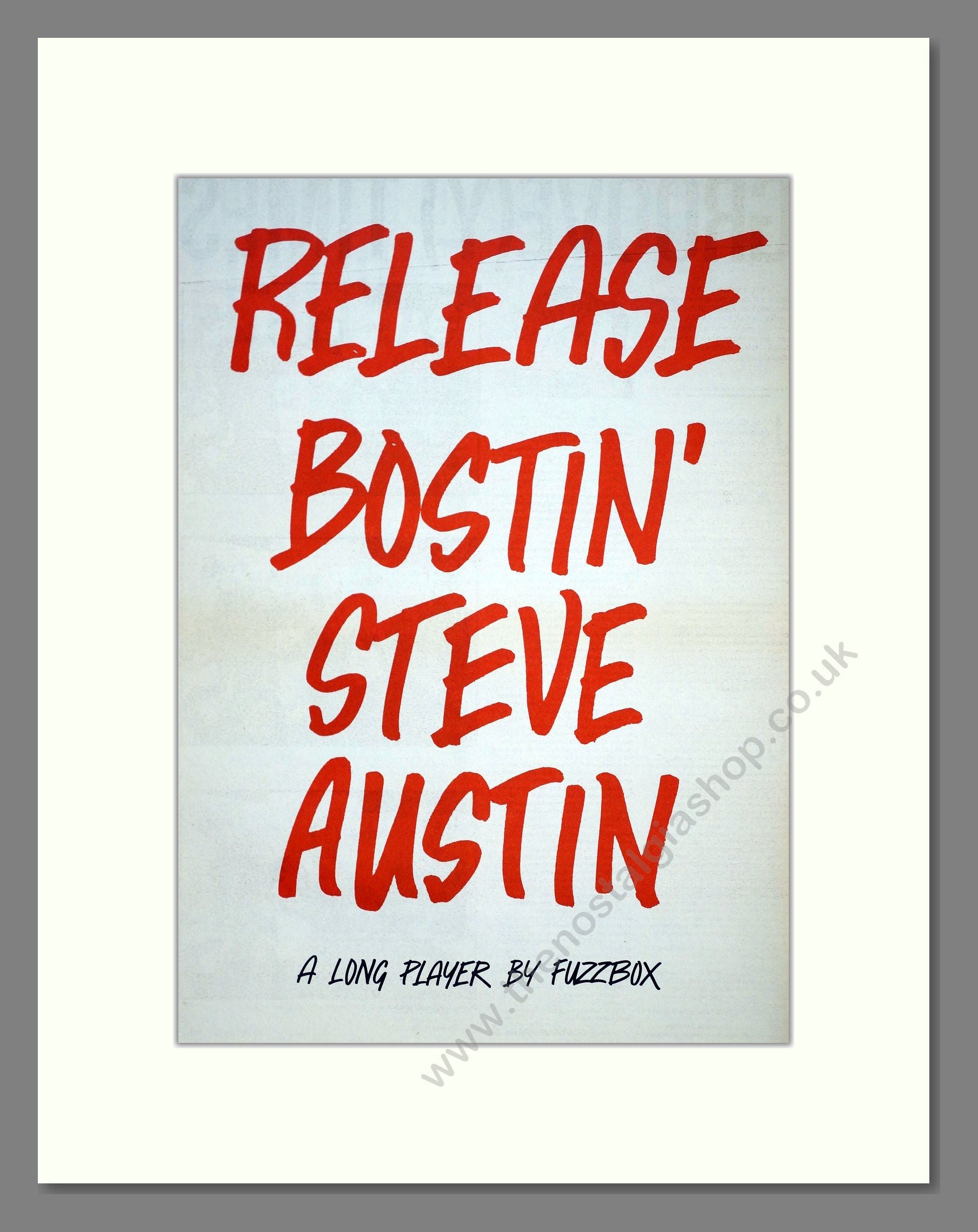 Fuzzbox - Release Bostin Steve Austin. Vintage Advert 1986 (ref AD21081)