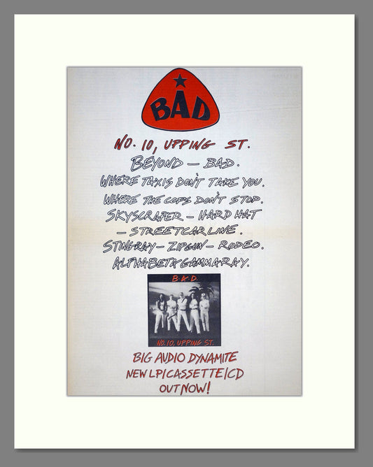 Big Audio Dynamite - No 10 Upping Street. Vintage Advert 1986 (ref AD21083)