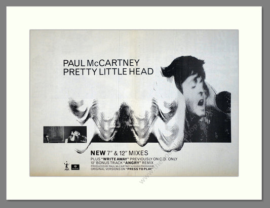 Paul McCartney - Pretty Little Head. Vintage Advert 1986 (ref AD21084)