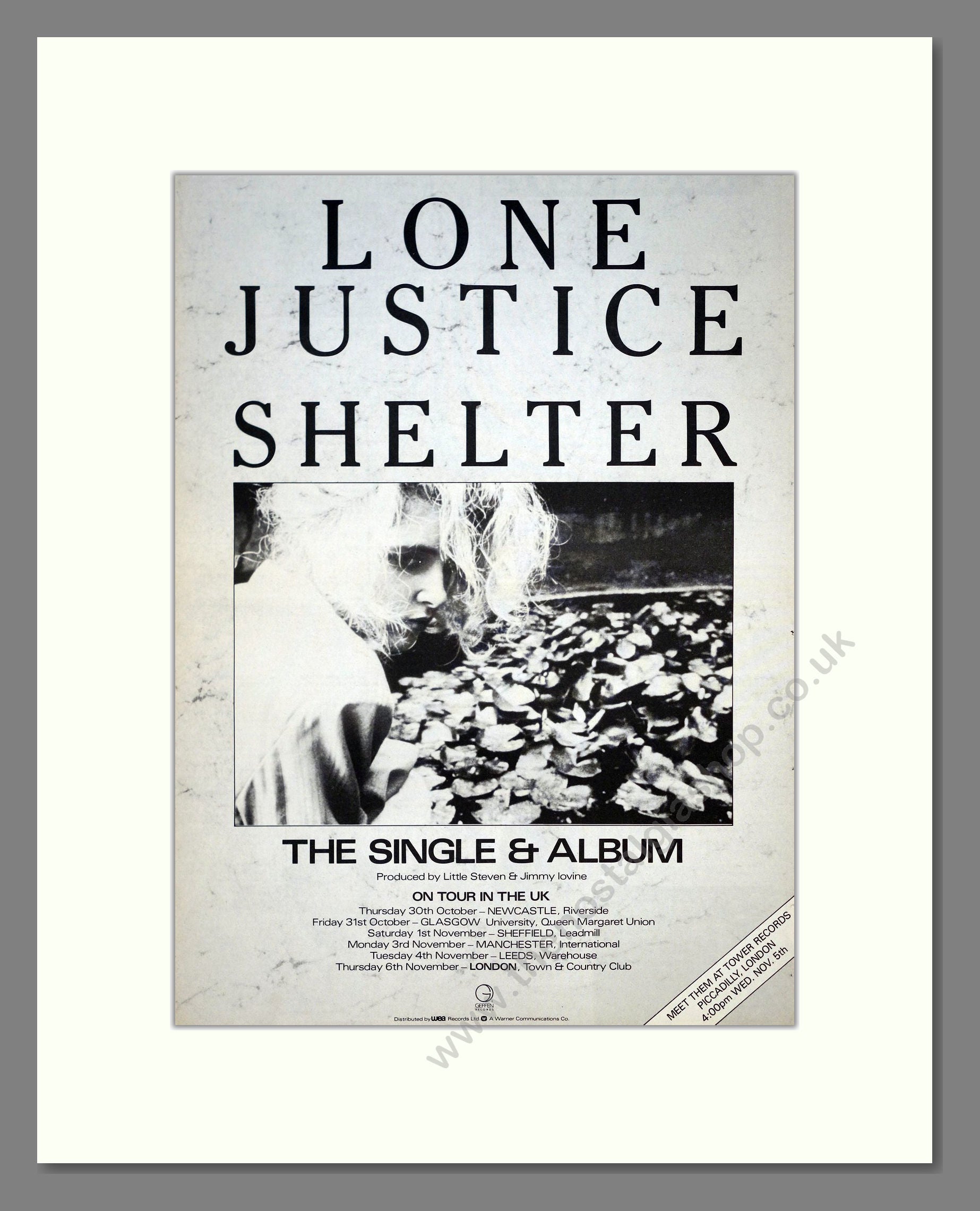 Lone Justice - Shelter. Vintage Advert 1986 (ref AD21086)