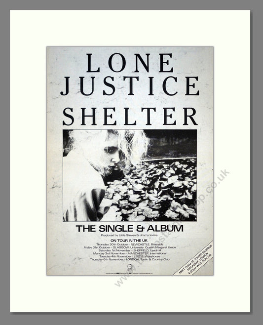 Lone Justice - Shelter. Vintage Advert 1986 (ref AD21086)