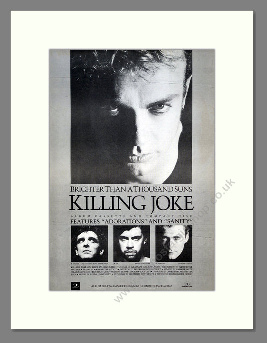 Killing Joke - Brighter Than A Thousand Suns. Vintage Advert 1986 (ref AD21088)