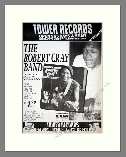 Robert Cray Band (The) - Who's Been Talkin. Vintage Advert 1986 (ref AD21098)