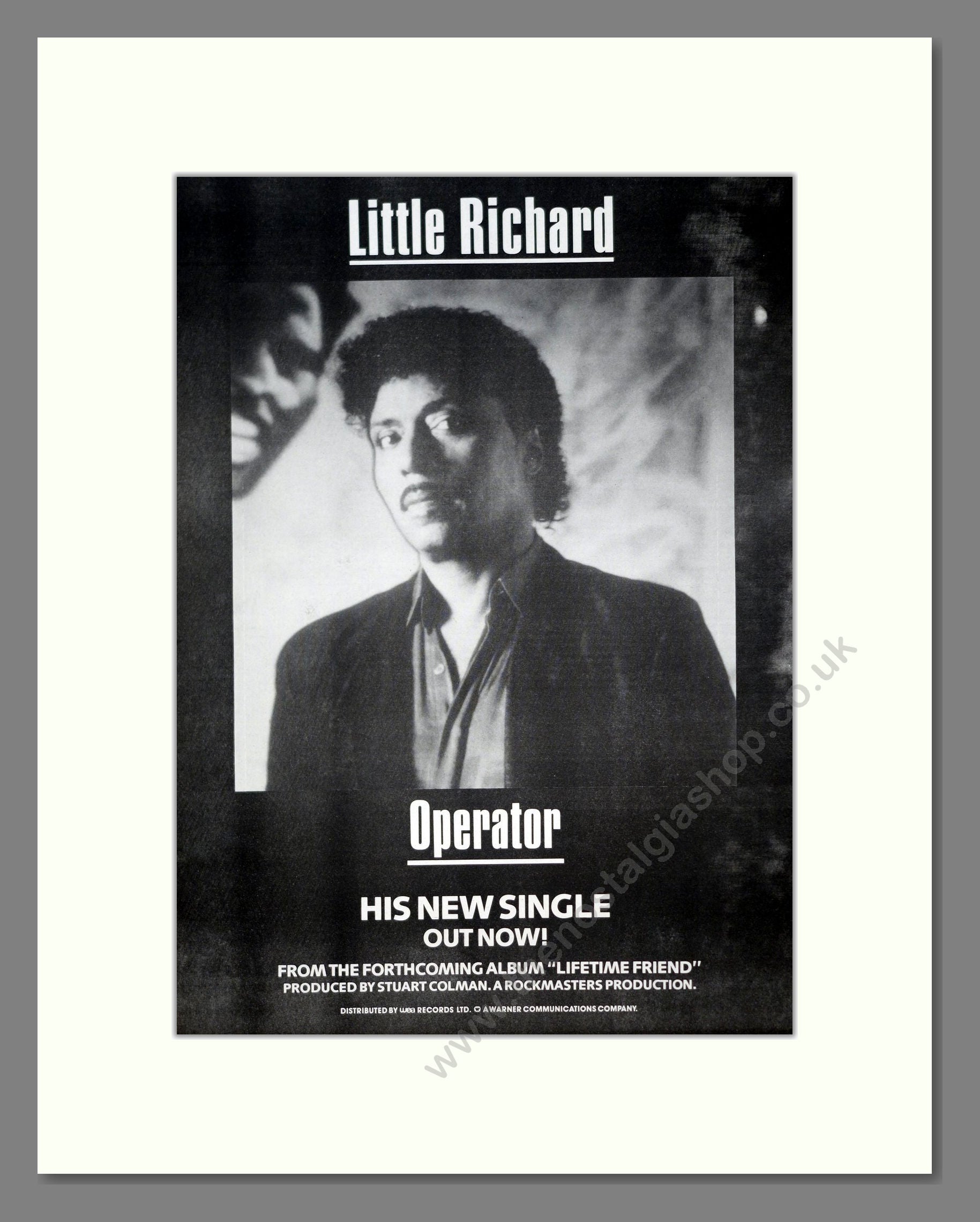 Little Richard - Operator. Vintage Advert 1986 (ref AD21099)
