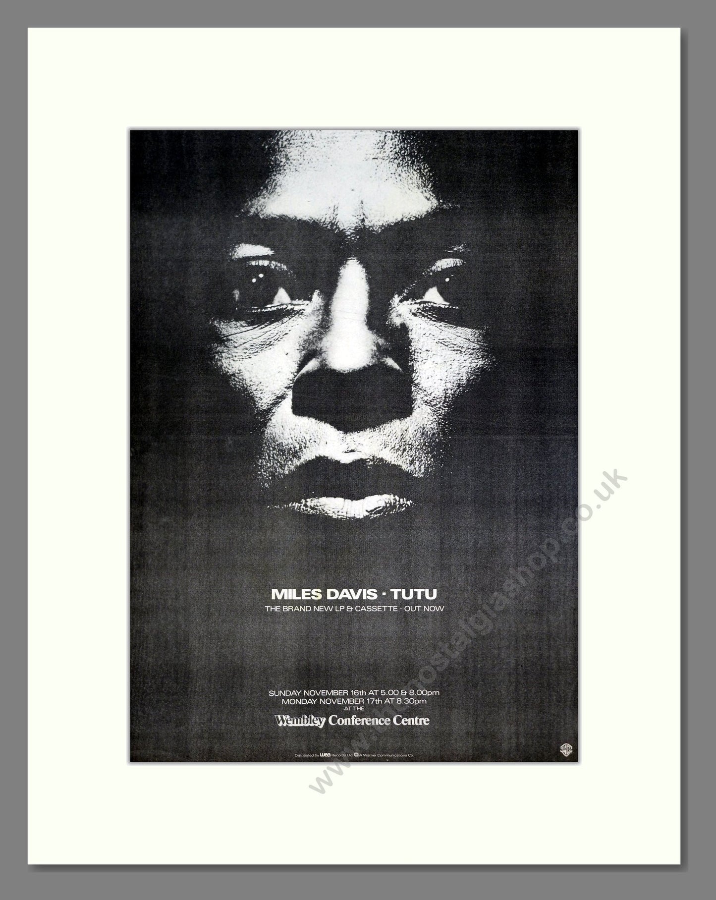 Miles Davis - Tutu. Vintage Advert 1986 (ref AD21100)