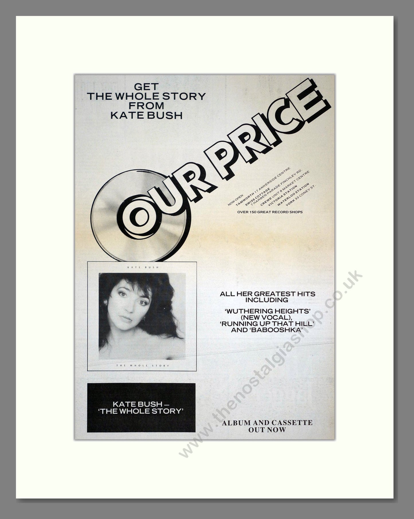 Kate Bush - The Whole Story. Vintage Advert 1986 (ref AD21101)