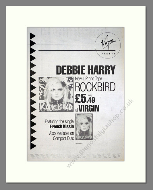 Debbie Harry - Rockbird. Vintage Advert 1986 (ref AD21102)