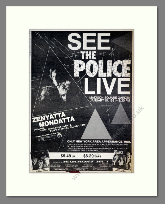 Police (The) - Live At Madison Square. Vintage Advert 1980 (ref AD21104)