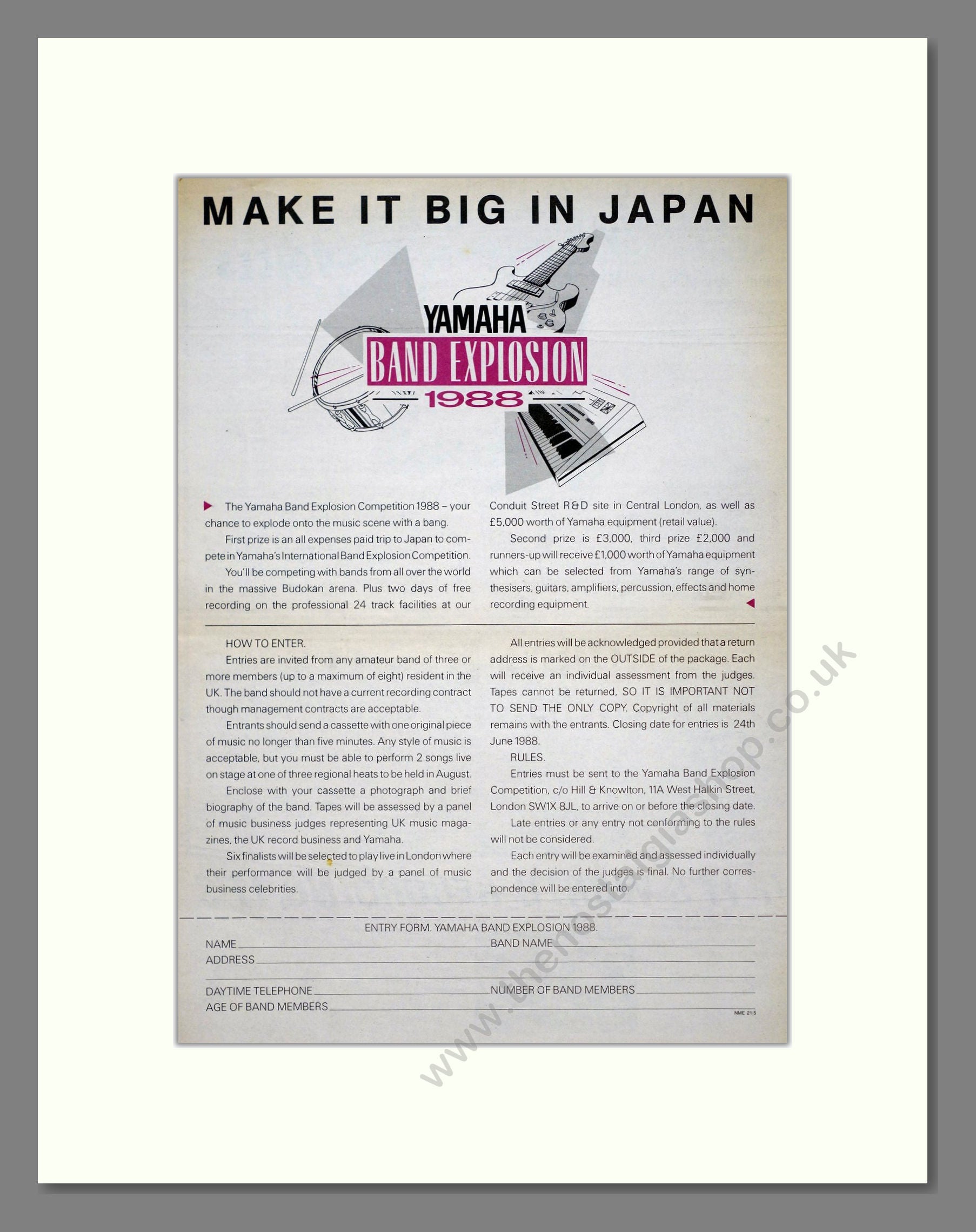 Yamaha - Band Explosion. Vintage Advert 1988 (ref AD21114)