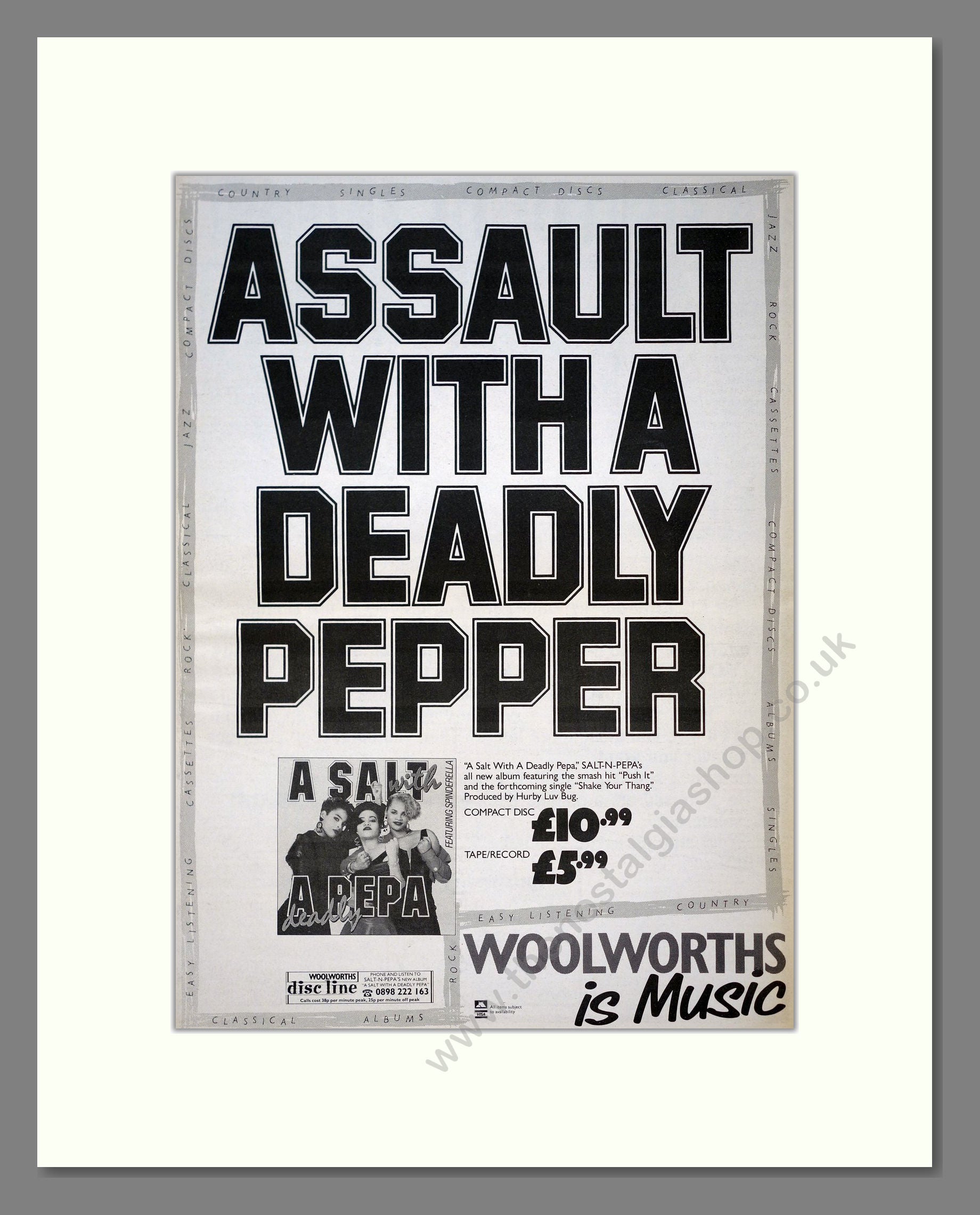 Salt n Pepa - A Salt With A Deadly Pepa. Vintage Advert 1988 (ref AD21117)