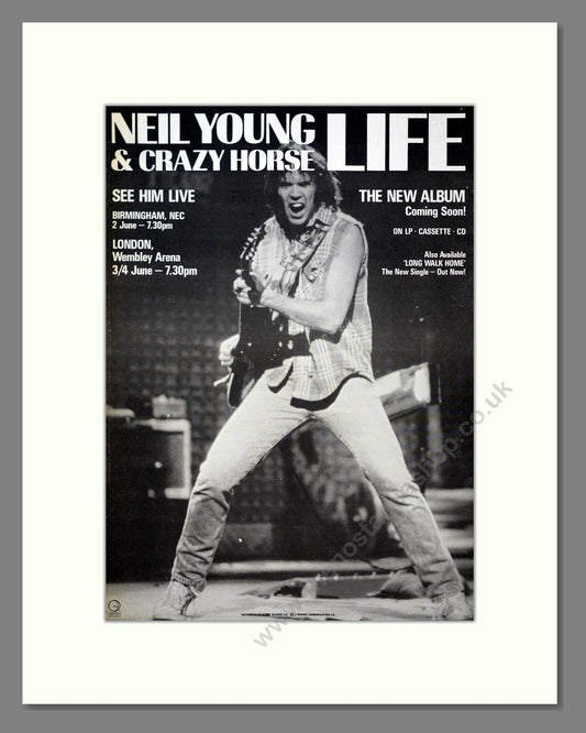 Neil Young - Life. Vintage Advert 1987 (ref AD21136)