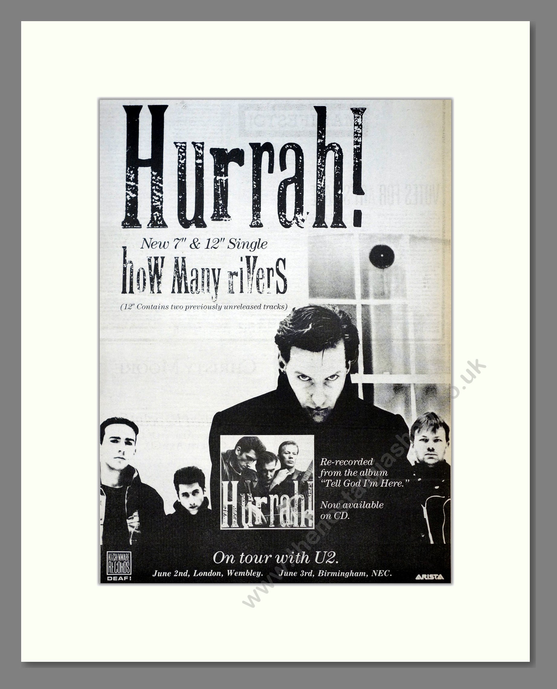 Hurrah - How Many Rivers. Vintage Advert 1987 (ref AD21139)