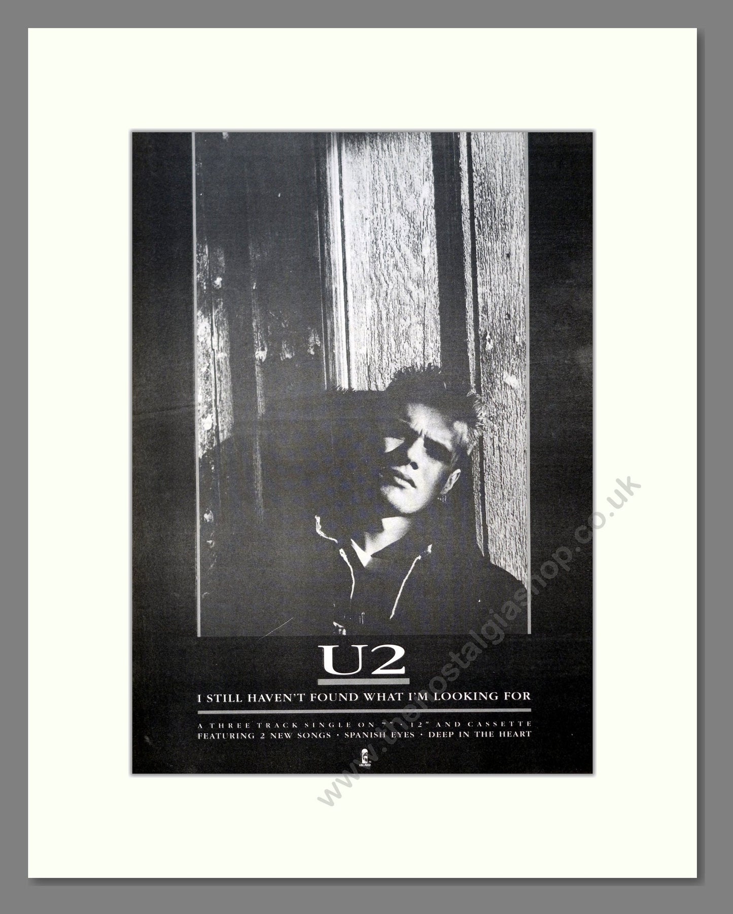 U2 - I Still Haven't Found What I'm Looking For. Vintage Advert 1987 (ref AD21140)