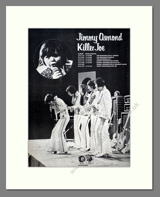 Jimmy Osmond - Killer Joe. Vintage Advert 1973 (ref AD21145)