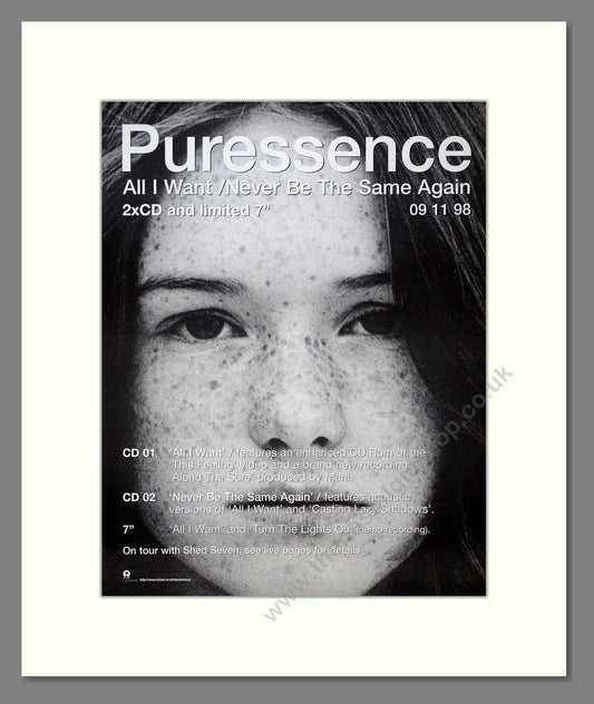 Puressence - All I Want. Vintage Advert 1998 (ref AD21149)