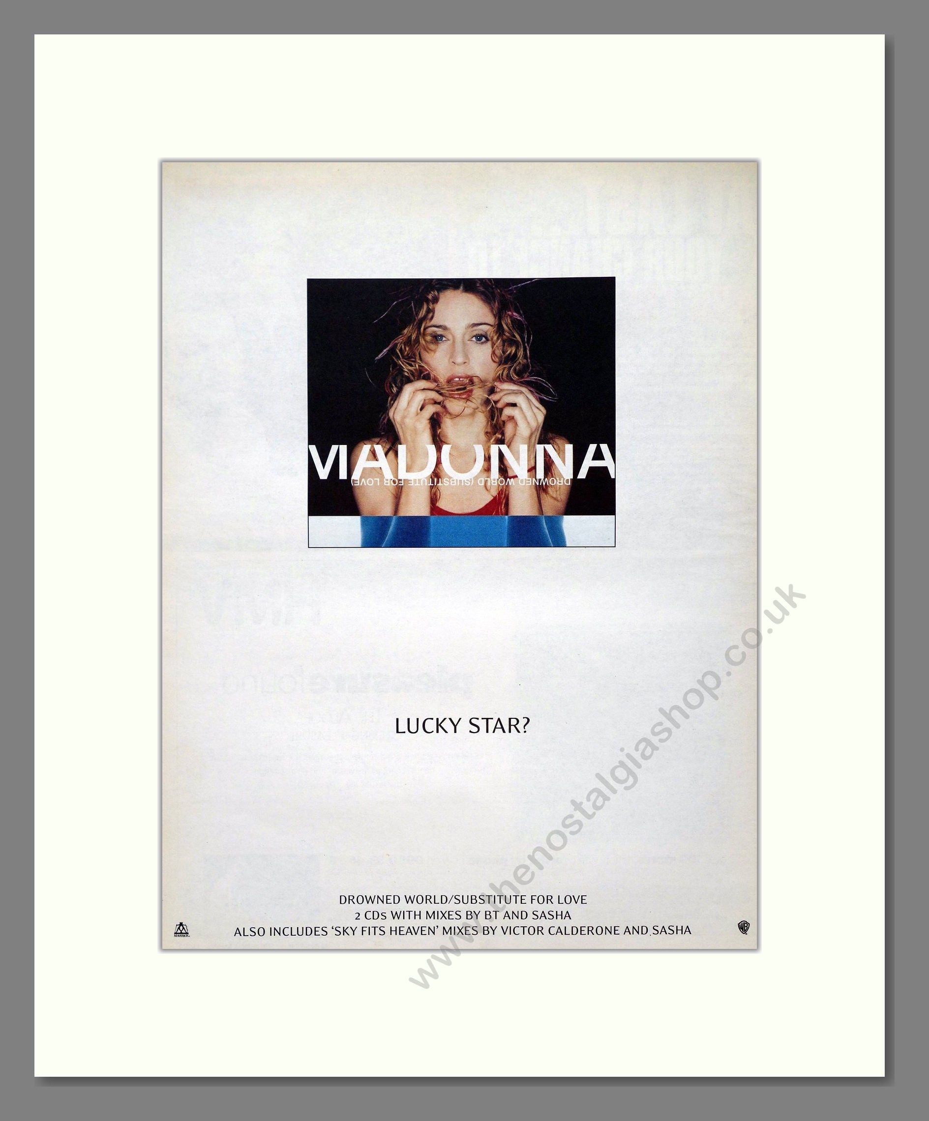 Madonna - Lucky Star. Vintage Advert 1998 (ref AD21160)