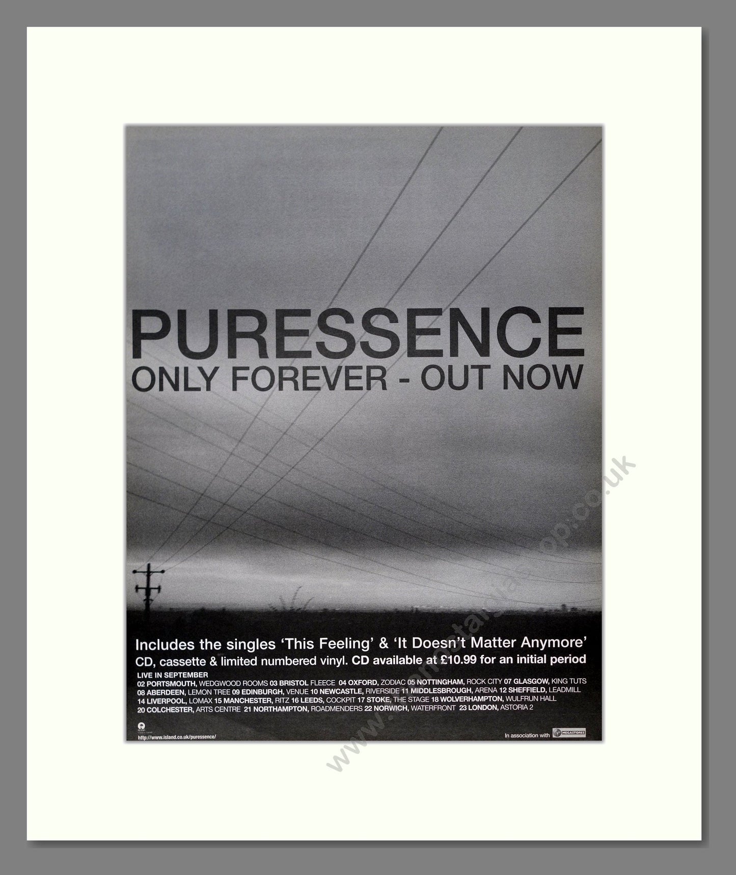 Puressence - Only Forever. Vintage Advert 1998 (ref AD21162)