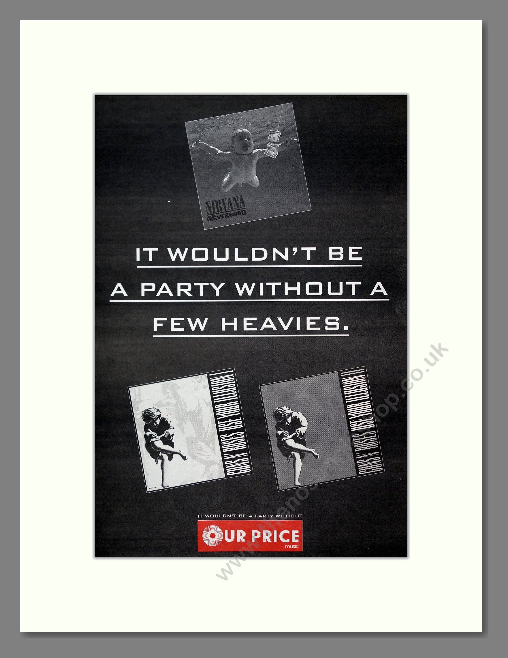 Nirvana / Guns n Roses - Nevermind / Use Your Illusion. Vintage Advert 1992 (ref AD21167)
