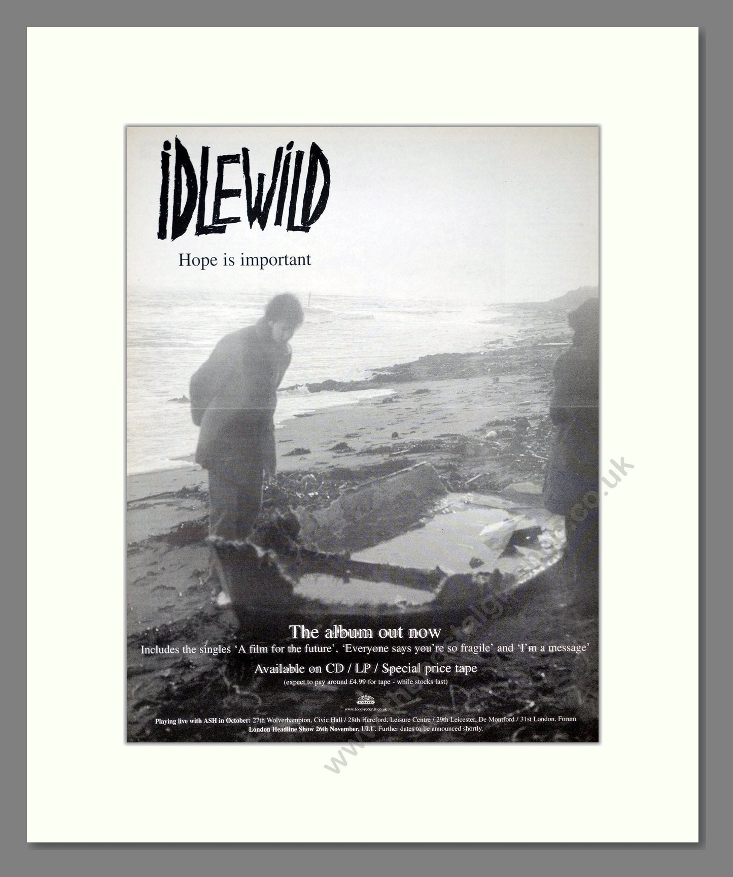 Idlewild - Hope Is Important. Vintage Advert 1998 (ref AD21169)