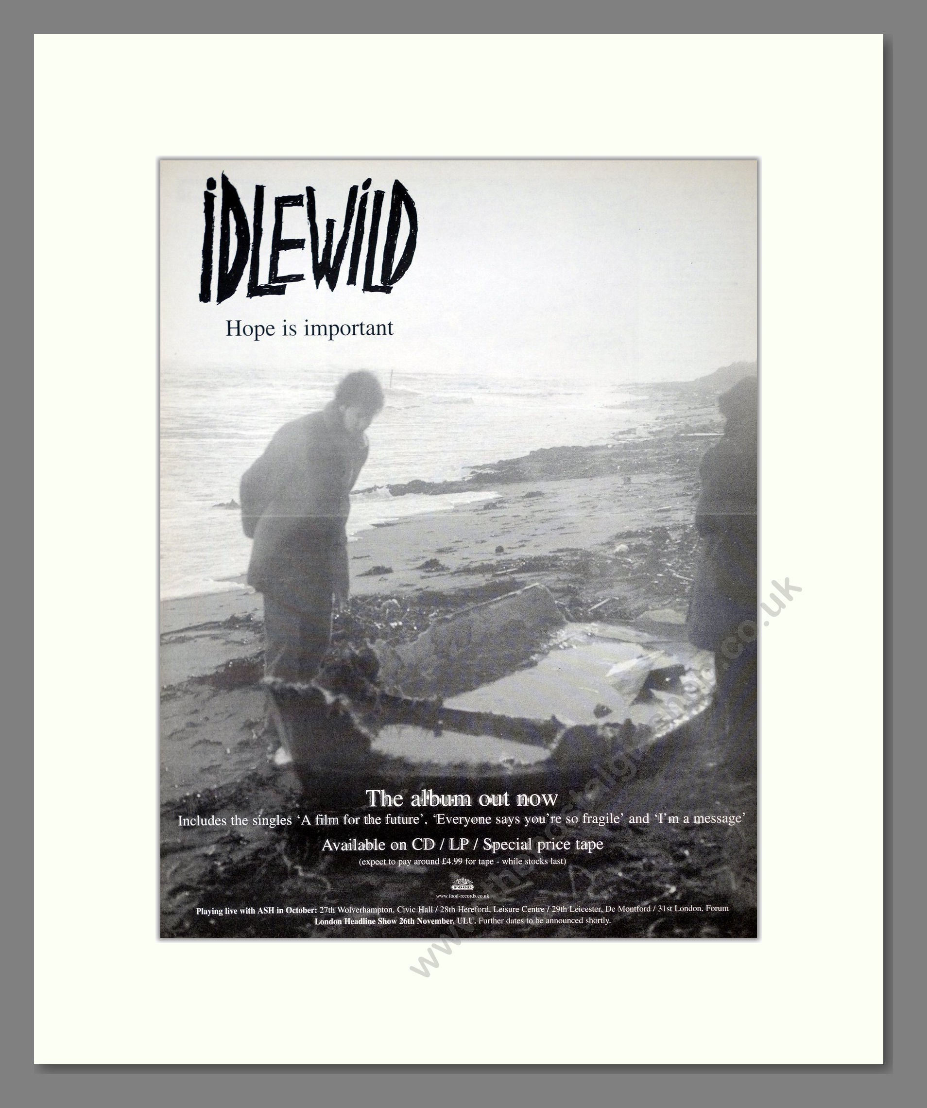 Idlewild - Hope Is Important. Vintage Advert 1998 (ref AD21169)