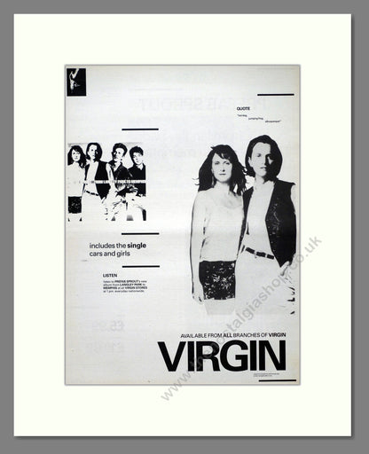 Prefab Sprout - From Langley Park To Memphis (Double Advert). Vintage Advert 1988 (ref AD21171)