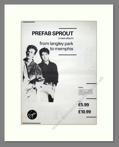 Prefab Sprout - From Langley Park To Memphis (Double Advert). Vintage Advert 1988 (ref AD21171)
