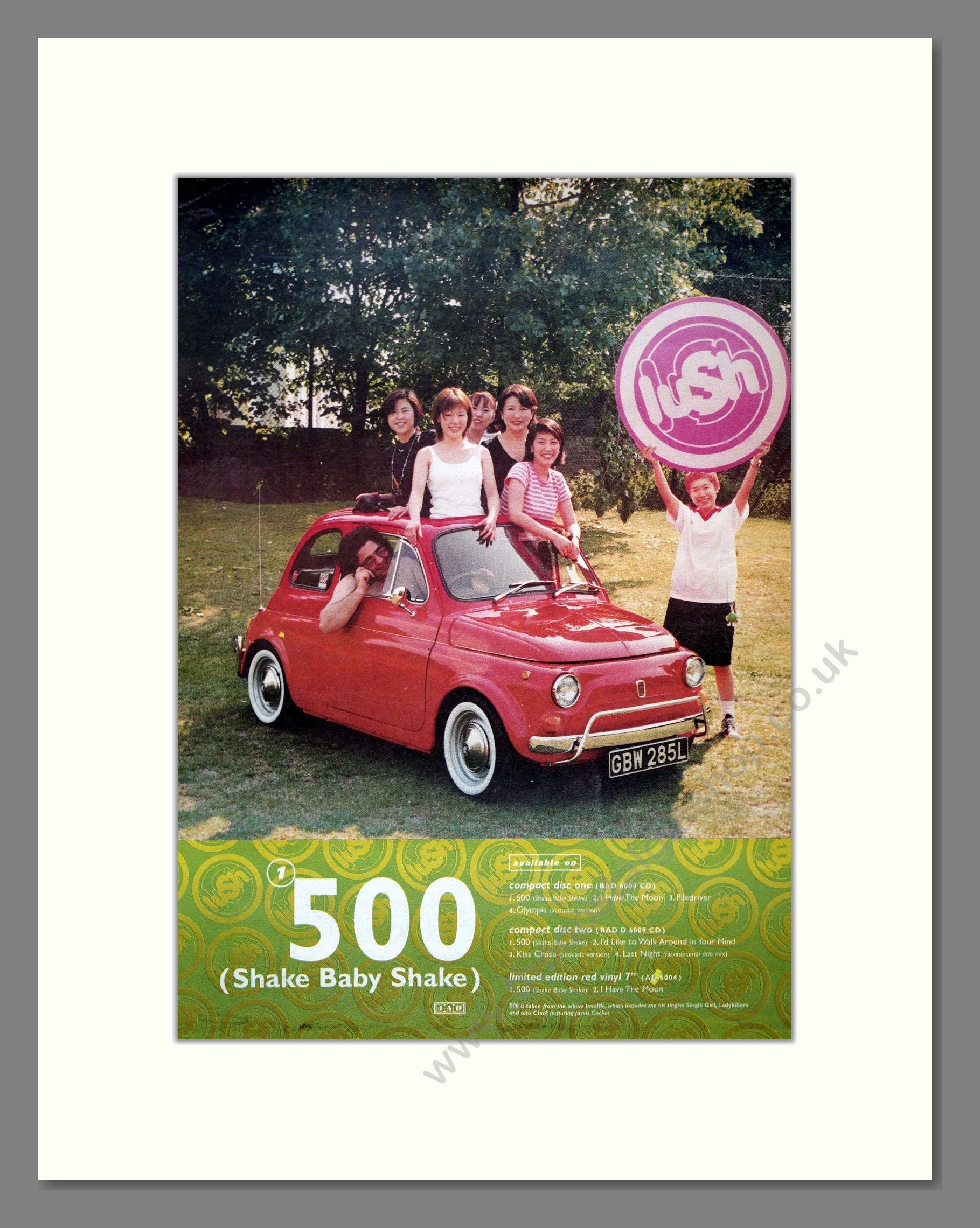 Lush - 500 (Shake Baby Shake). Vintage Advert 1996 (ref AD21177)